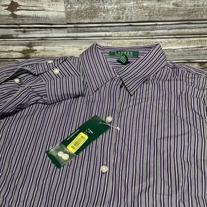 Lauren Ralph Lauren NWT Purple Striped Long Sleeve Button Down Shirt Small
